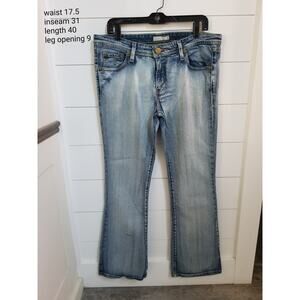 VTG Levi's 518 Jeans 13M Juniors Faded Wash Bleached Look Superlow Bootcut